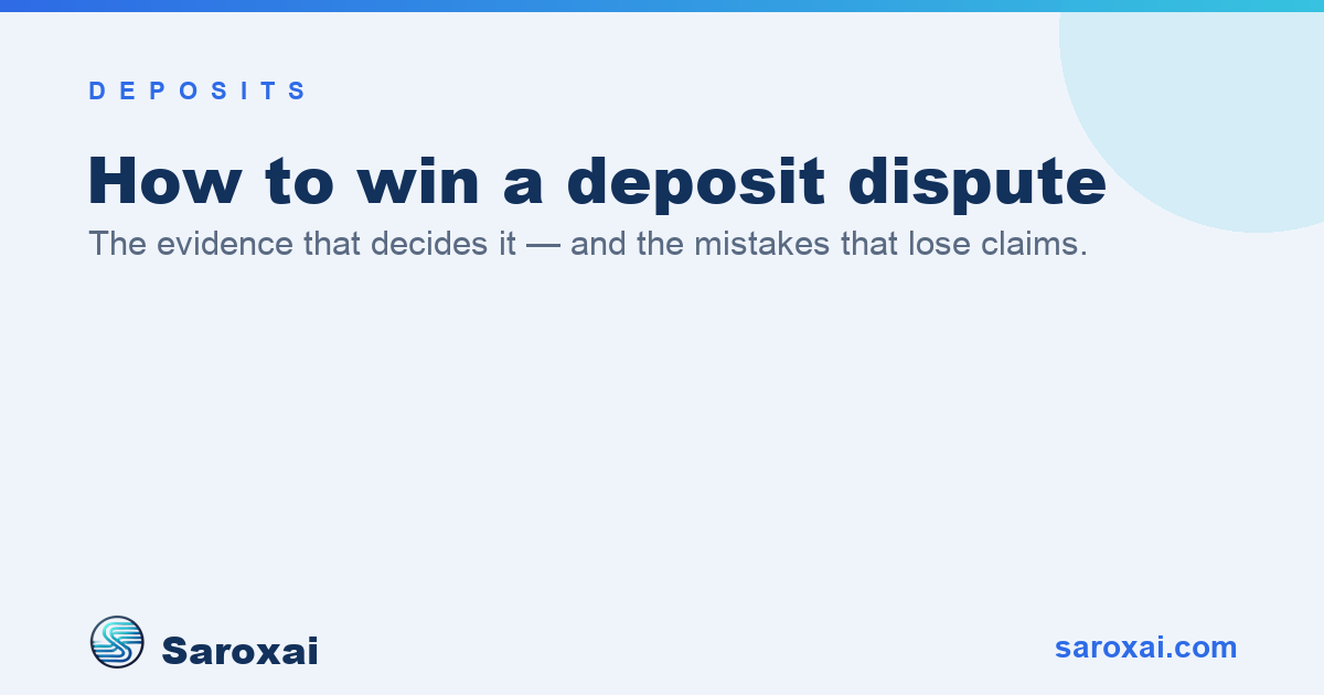 How to win a deposit dispute guide