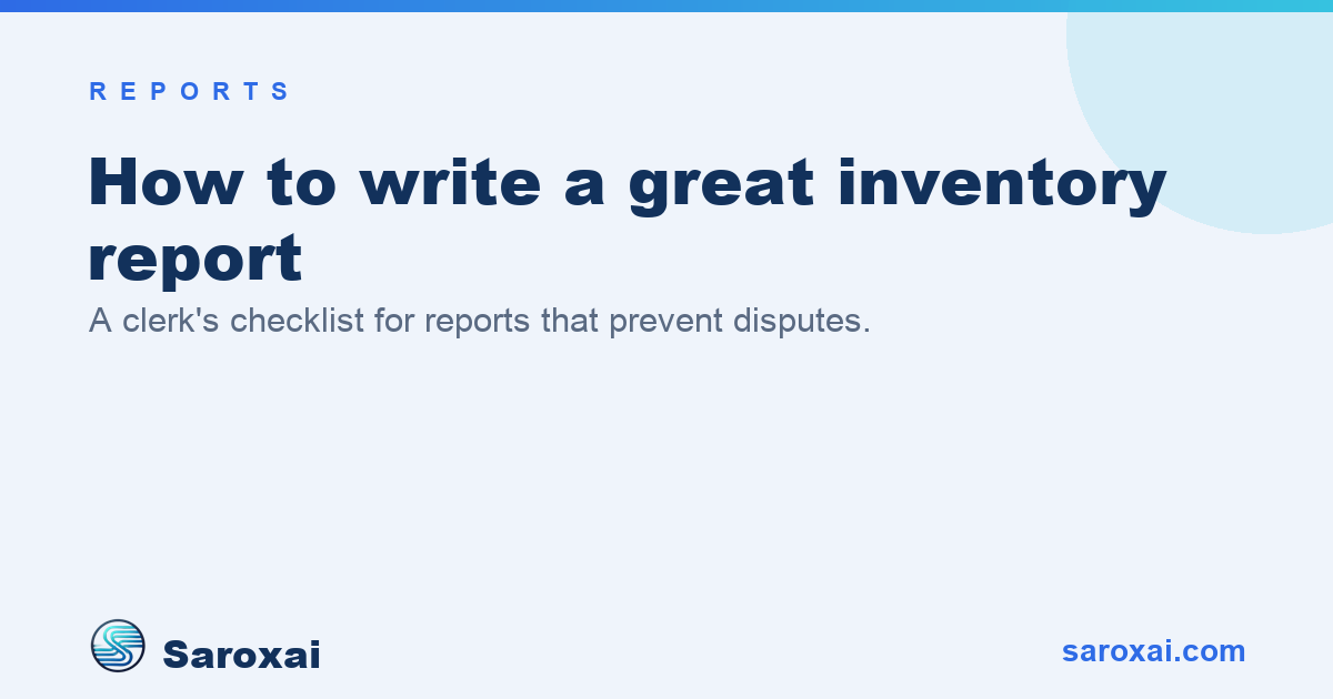 How to write an inventory report guide