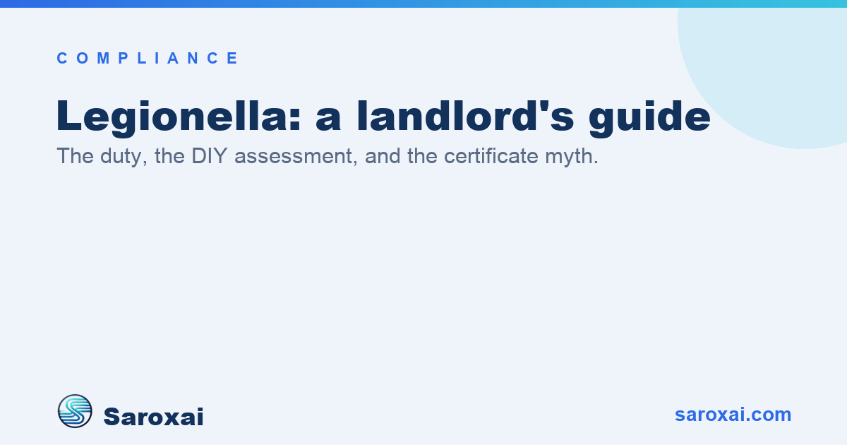 Legionella risk assessment guide